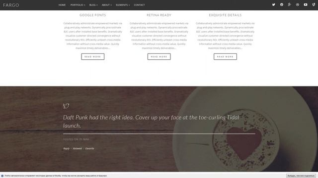 Fargo - Responsive Creative WordPress Theme смотреть онлайн