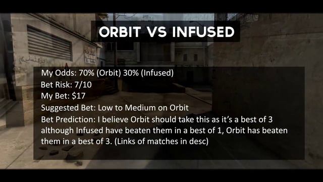 Betting Prediction: Orbit Vs. Infused (7/27/15) смотреть онлайн