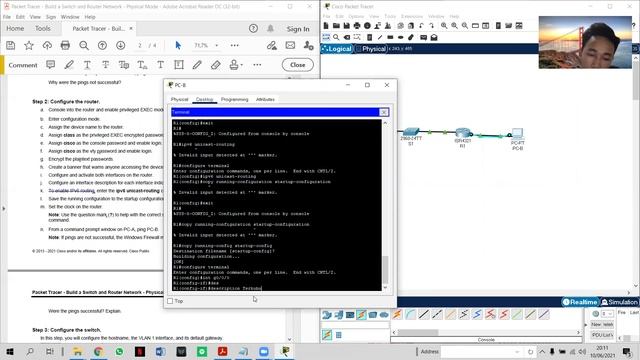 10.4.4. Packet Tracer - Build a switch and router network смотреть онлайн