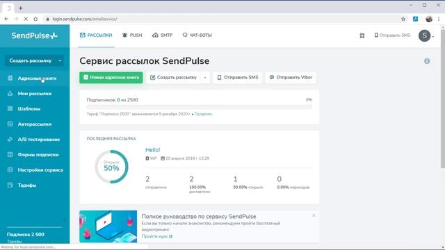 Актуализация списка контактов в SendPulse