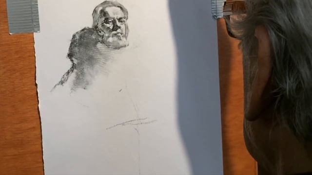 VERY USEFUL Charcoal Drawing Technique Demo Instruction-PREVIEW - Clothed Male Portrait смотреть онлайн