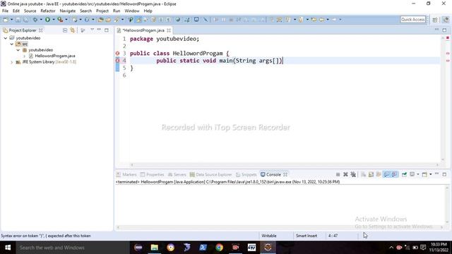 hello world in JAVA Learn and do java very easily program with practical #java #program #corejava смотреть онлайн