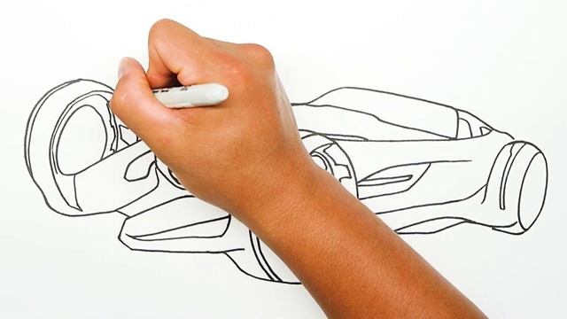 How to draw a car - Mercedes Benz Silver Lightning - Step by step смотреть онлайн
