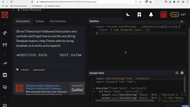 Codewars - Typescript - String Templates смотреть онлайн