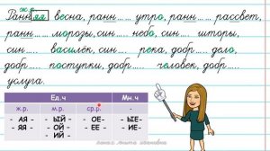 Род и число имён прилагательных. Повторение. 4 класс.