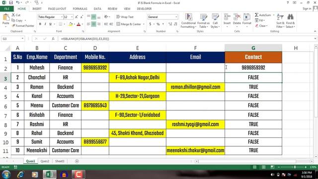 How to use ISBlank Formula in Excel in Hindi | IF Formula in Excel in Hindi смотреть онлайн