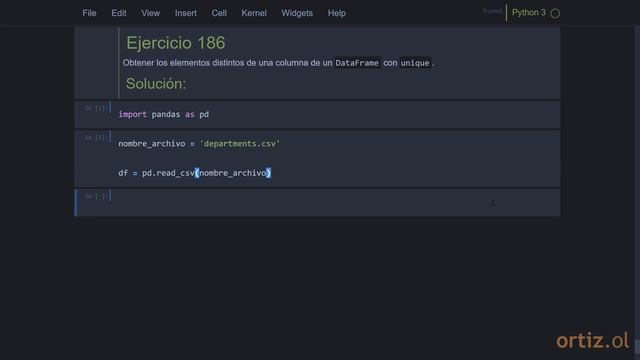Pandas - Ejercicio 186: Obtener los Elementos Distintos de una Columna de un DataFrame con unique смотреть онлайн