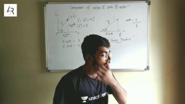 Component of a Vector along another Vector || Dot Product of Vectors || By Aayush Rathi
