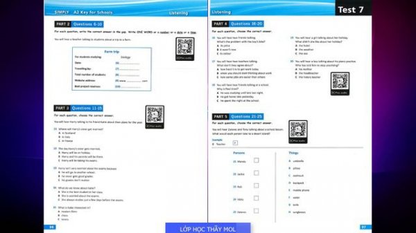 KET Listening 2020 TEST 7 - A2 Key for Schools 8 Practice Tests SIMPLY with ANSWER KEY