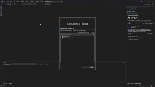 Getting connected to an Azure DevOps Server - VS22 смотреть онлайн