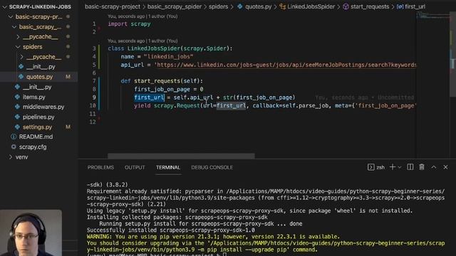 Scraping LinkedIn Jobs with Python Scrapy (2022) смотреть онлайн