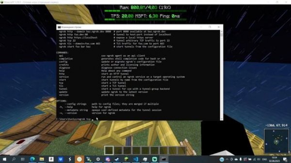 Как открыть сервер Minecraft через ngrok