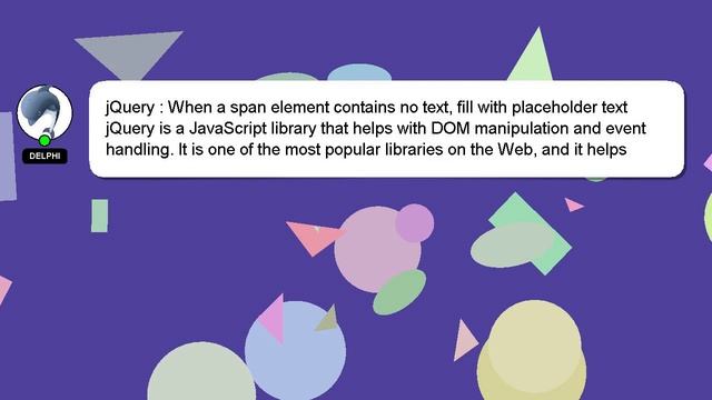 jQuery : When a span element contains no text, fill with placeholder text смотреть онлайн