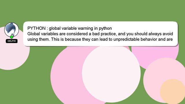 PYTHON : global variable warning in python смотреть онлайн