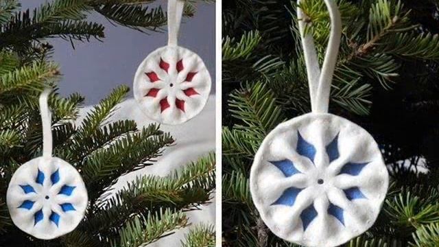 МК - снежинки из фетра //// Master Class - of felt snowflakes смотреть онлайн