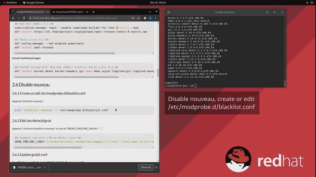 Red Hat (RHEL) 9/8.5 NVIDIA Drivers Install Guide [535.113.01/525.125.06/470.199.02/390.157/340.138 смотреть онлайн