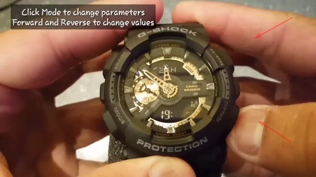 как настроить часы Casio G-Shock Protection GA-110 смотреть онлайн