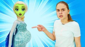 Эльза объелась на вечеринке? Что будут делать Принцессы Диснея? Видео для девочек игры готовка