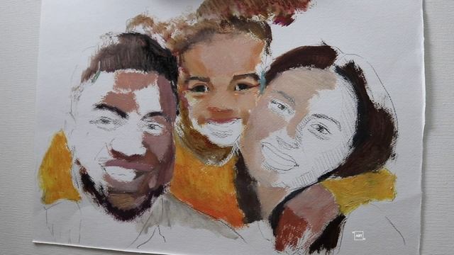 Family portrait, How to paint a face, oil sketch, #124 смотреть онлайн