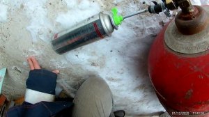 Заправка маленького баллона из большого, пропан.