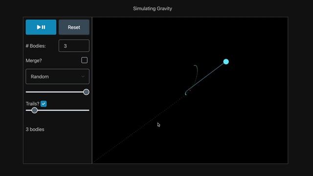 Gravity Simulation Demo - https://dbilenkin.github.io/three-body/ смотреть онлайн
