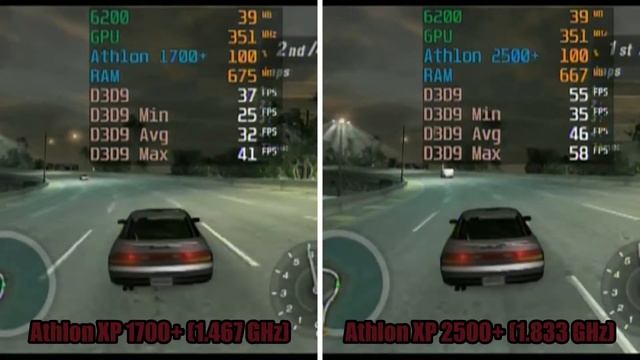 AMD Athlon XP 1700+ (1.467 GHz) vs Athlon XP 2500+ (1.833 GHz) Test in 13 Games(No FPS Drop C. card смотреть онлайн