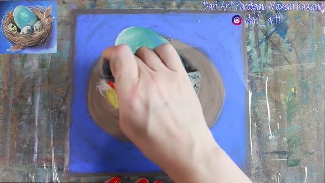 Как нарисовать пасхальные яйца в птичьем гнезде! #Dari_Art смотреть онлайн