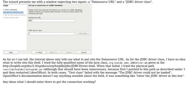 How to set up the jdbc driver to connect to hsqldb from libreoffice? смотреть онлайн
