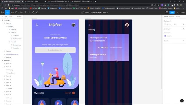 Tracking Delivery App UI Kit Design In Figma ( 7 Screens ) смотреть онлайн