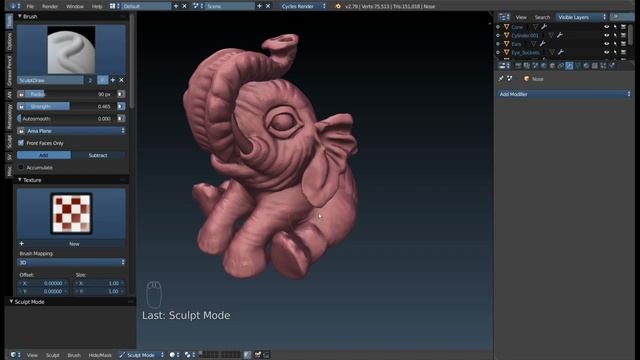Обзор панели инструментов при скульптинге в Blender. Часть 1. смотреть онлайн