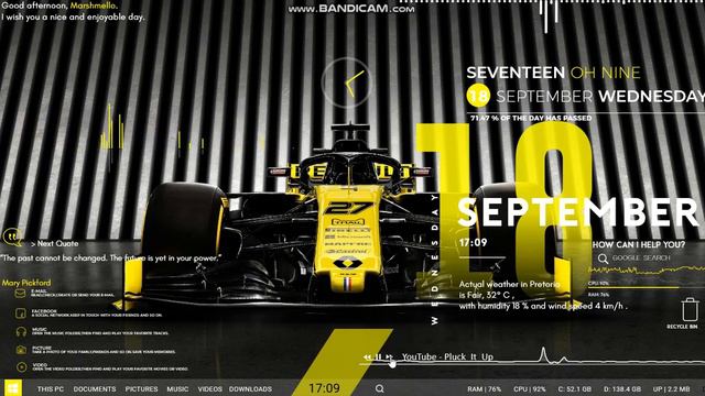 Renault F1 Team Rainmeter Skin