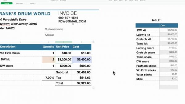 How to: Create a Database in Apple Numbers using the Lookup Function