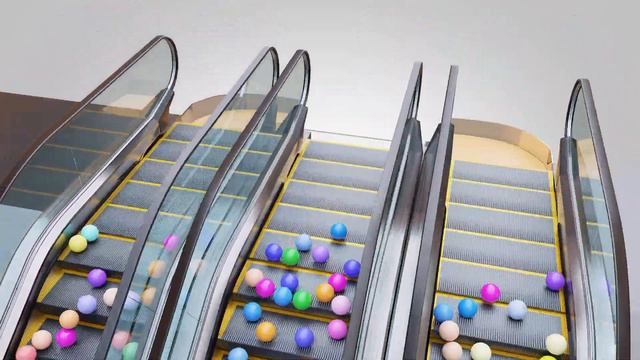 Marble Run Animation: 16,000 Color Balls On Escalator Screening V04