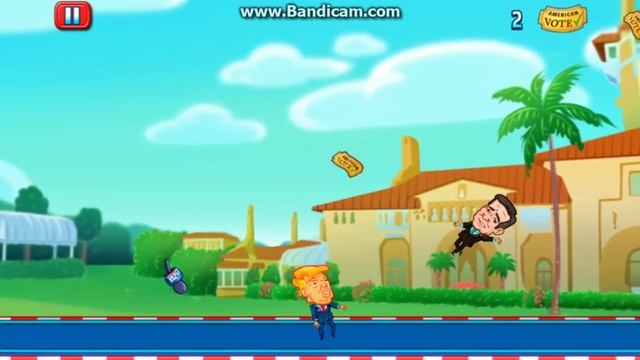 Donald Trump jumps on the Trumpoline - flash game смотреть онлайн