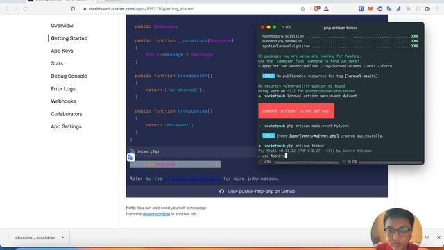 Laravel with Pusher смотреть онлайн