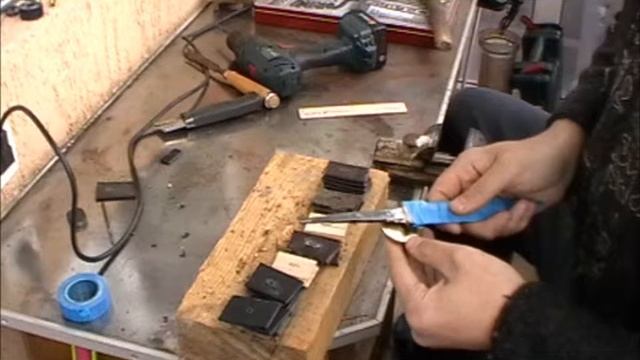 Наборная кожаная рукоятка для ножа своими руками