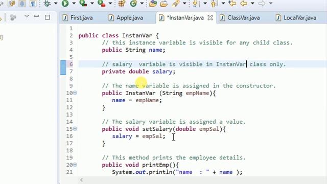 Java Tutorial - 6- Variable in Java смотреть онлайн