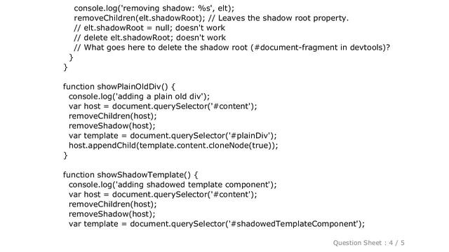 HTML : How to remove a shadow root from an HTML element adorned with a Shadow DOM from a template? смотреть онлайн