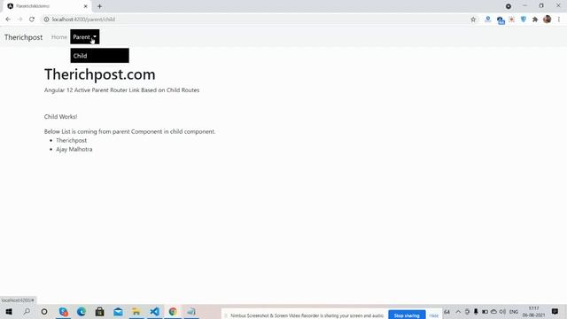 angular 12 active parent route link if child route is active смотреть онлайн