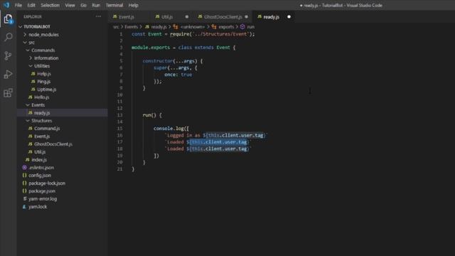 Discord.js v12 Bot Tutorial - Event Handler (Episode #8) | ghost смотреть онлайн