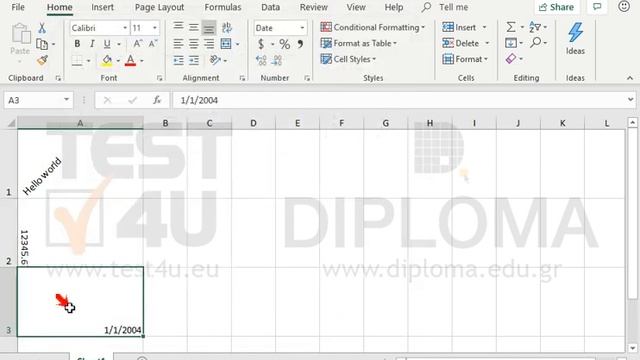 Aply the following alignment-orientation in the active worksheet:
Cell A1: rotation by 45... смотреть онлайн