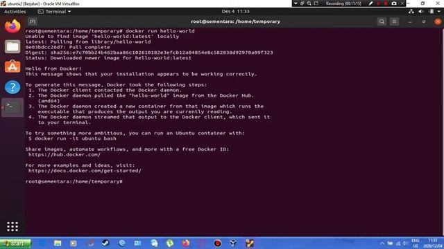 Instalasi Docker dan Create Container pada Ubuntu 18.04 | Muhammad Fitrah Pandjalu 193307022 смотреть онлайн