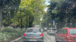 Ялта. Киевская ул. от «Октября» до перекрестка Садовая/Кирова ул. 31.08.2024. Крым. Crimea. Yalta.