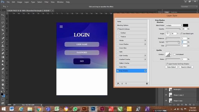 Login page design | Adobe Photoshop CC 2015 | userinterface design | Create buttons | Step by Step смотреть онлайн