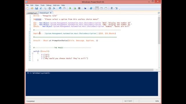 Simple choice menu in Powershell смотреть онлайн