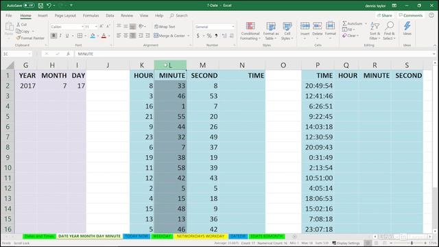 Excel Tutorial - Formulas for DATE AND TIME смотреть онлайн