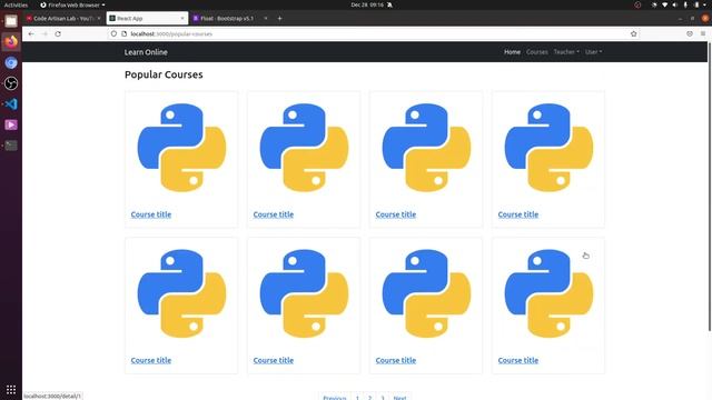 Popular Courses & Popular Teachers List Page with ReactJs| LMS in Django ReactJs #23 смотреть онлайн
