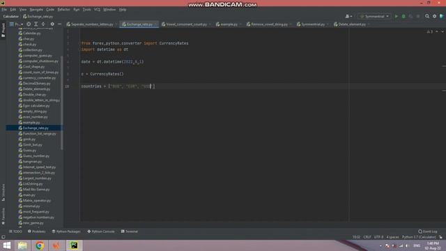 Как построить обменный курс для разных валют в python 2.08.22 (Full video) смотреть онлайн