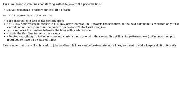Unix & Linux: remove new line from the middle of the line using the starting text string смотреть онлайн