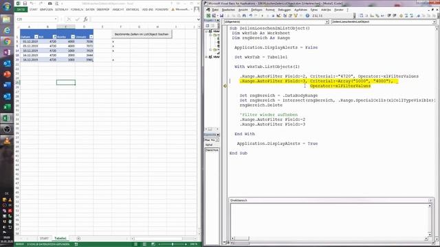 0068. Excel-VBA: Bestimmte Zeilen aus einem ListObject entfernen смотреть онлайн